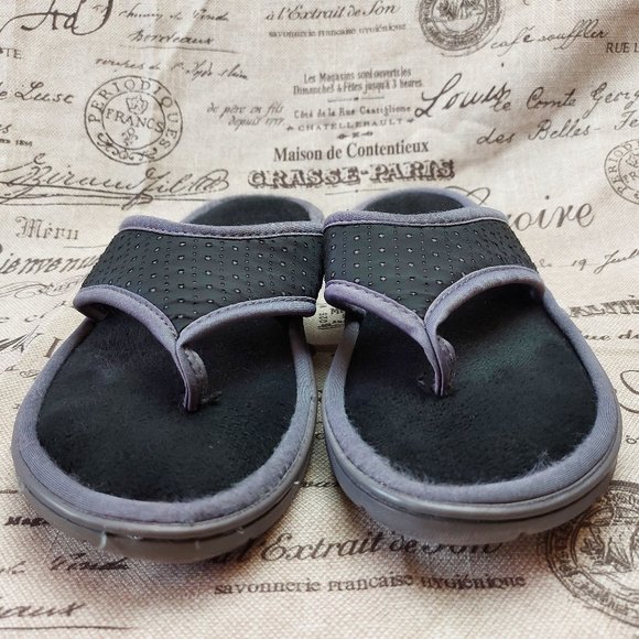 Dearfoams Perfed Nylon Women's Thong Slip On Slippers / Sandals Large (9-10) - Picture 2 of 9